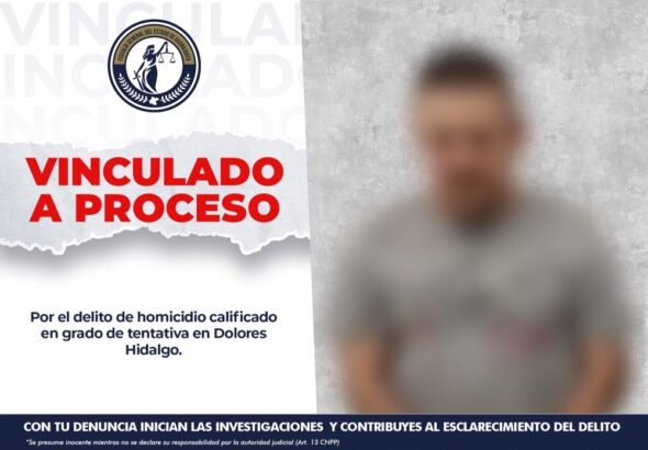 Vinculan a proceso a hombre por tentativa de homicidio en Dolores Hidalgo