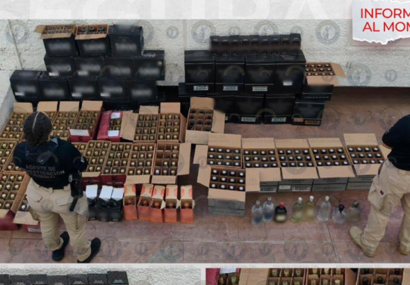 Decomisan 531 botellas de alcohol adulterado tras cateo en León; FGR asume investigación