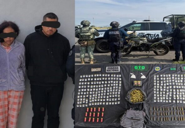 Detienen a dos personas con cartuchos y droga en operativo conjunto en Valle de Santiago, Guanajuato